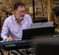 Andrew Hugill at the keyboard